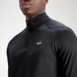 MP Herren Essentials 1/4 Reißverschluss Sweater – Schwarz -Sportliche Kleidung Geschäft 12642253 1674821023698254 1