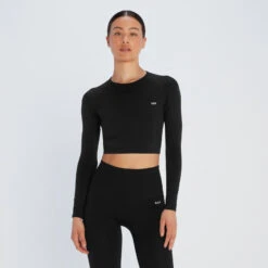 MP Women's Shape Seamless Long Sleeve Crop Top - Graphite -Sportliche Kleidung Geschäft 12698500 1545049068066484 4