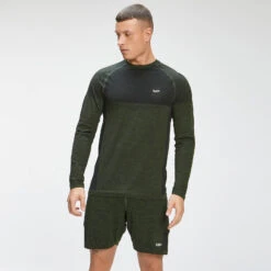 MP Essential Seamless Langarmoberteil Für Herren - Eisblau Meliert -Sportliche Kleidung Geschäft 12762255 3354882195666593