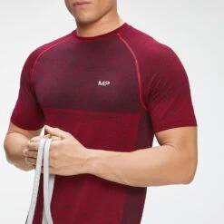 MP Herren Essential Seamless Kurzarm-T-Shirt — Wine Marl -Sportliche Kleidung Geschäft 12763859 1654884485489967