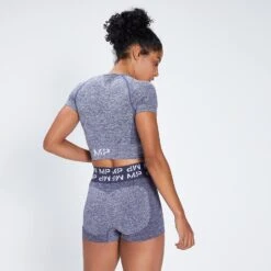 MP Damen Bauchfeies Curve Kurzarm-T-Shirt — Galaxy Blau -Sportliche Kleidung Geschäft 12774627 1604900585141428