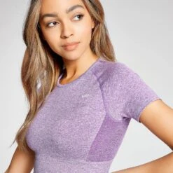 MP Damen Bauchfeies Curve Kurzarm-T-Shirt — Deep Lilac -Sportliche Kleidung Geschäft 12774635 1204862199169533