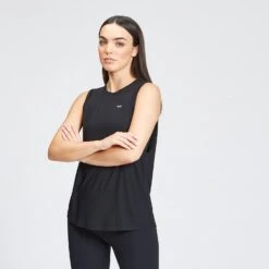 MP Damen Essentials Trainings-Tanktop Top Mit Weitem Armausschnitt — Schwarz