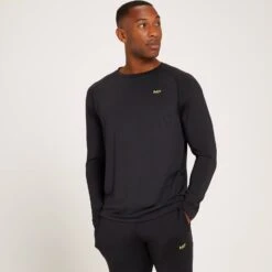 MP Men's Linear Mark Graphic Training Long Sleeve T-Shirt — Schwarz