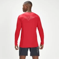 MP Herren Infinity Mark Graphic Training Langarm-T-Shirt – Knallrot -Sportliche Kleidung Geschäft 12788958 5084901049831177