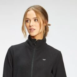 MP Damen Essential Fleece Jacke Mit Durchgehendem Reißverschluss — Schwarz -Sportliche Kleidung Geschäft 12857610 7404884222830460