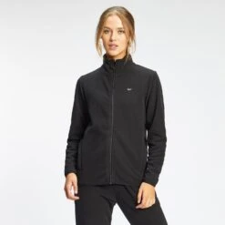 MP Damen Essential Fleece Jacke Mit Durchgehendem Reißverschluss — Schwarz -Sportliche Kleidung Geschäft 12857610 9384884222785829