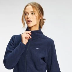 MP Damen Essential Fleece Jacke Mit Durchgehendem Reißverschluss — Navy -Sportliche Kleidung Geschäft 12857643 4104884223013400