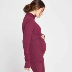 MP Power Schwangerschaftsoberteil Mit 1/4-Reißverschluss Für Damen - Bordeauxrot -Sportliche Kleidung Geschäft 13028772 1974918736756592