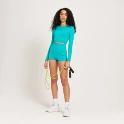 MP Shape Nahtloses Langarm-Top Für Damen - Lagunenblau -Sportliche Kleidung Geschäft 13110589 1494915095604767