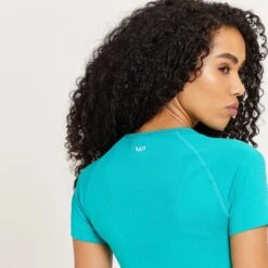 MP Shape Nahtloses Crop-Top Für Damen - Lagunenblau -Sportliche Kleidung Geschäft 13110637 1074915096013436