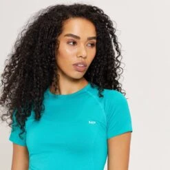 MP Shape Nahtloses Crop-Top Für Damen - Lagunenblau -Sportliche Kleidung Geschäft 13110637 7494915095955674