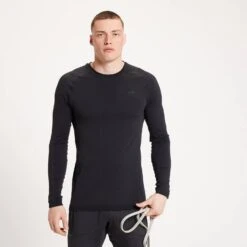 MP Herren Tempo Ultra Seamless Langarm-Top — Schwarz