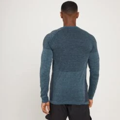 MP Essential Seamless Langarmoberteil Für Herren - Eisblau Meliert -Sportliche Kleidung Geschäft 13114750 1164932687138120