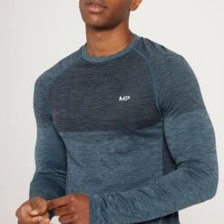 MP Essential Seamless Langarmoberteil Für Herren - Eisblau Meliert -Sportliche Kleidung Geschäft 13114750 7044932687208368