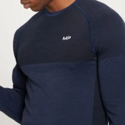 MP Essential Seamless Langarmoberteil Für Herren - Dunkelblau Meliert -Sportliche Kleidung Geschäft 13114759 3934932687450615