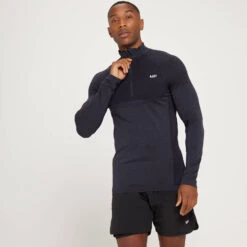 MP Essential Seamless Oberteil Mit 1/4-Reißverschluss Für Herren - Olivgrün Meliert -Sportliche Kleidung Geschäft 13119729 1694932687125745 2