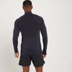 MP Essential Seamless Oberteil Mit 1/4-Reißverschluss Für Herren - Schwarz Meliert -Sportliche Kleidung Geschäft 13119729 9814932687239784