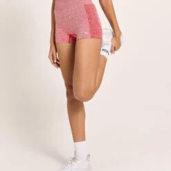 MP Curve Booty-Shorts Mit Hohem Bund Für Damen - Rot Meliert -Sportliche Kleidung Geschäft 13121321 9164915096517298