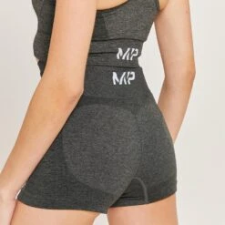 MP Curve Booty-Shorts Mit Hohem Bund Für Damen - Schwarz-grau Meliert -Sportliche Kleidung Geschäft 13121329 1614911997684053