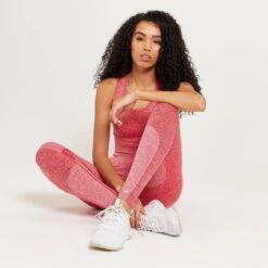 MP Curve Leggings Mit Hoher Taille Für Damen - Rot Meliert -Sportliche Kleidung Geschäft 13121401 1374915096061655