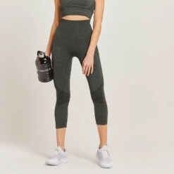MP Curve 3/4-Leggings Mit Hoher Taille Für Damen - Grau Meliert -Sportliche Kleidung Geschäft 13121449 9734911998530326 2