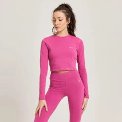 MP Essential Crop-T-Shirt Mit Langen Ärmeln Und Körperbetonter Passform Für Damen - Eisblau -Sportliche Kleidung Geschäft 13129980 2564911999108588