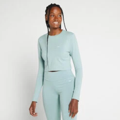 MP Essential Crop-T-Shirt Mit Langen Ärmeln Und Körperbetonter Passform Für Damen - Eisblau -Sportliche Kleidung Geschäft 13129988 9364949345921847 1