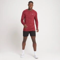 MP Performance Langarmoberteil Für Herren - Kirschrot Meliert -Sportliche Kleidung Geschäft 13150121 8894920554917503