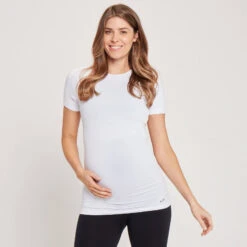 MP Women's Maternity Seamless Short Sleeve T-Shirt — Weiß -Sportliche Kleidung Geschäft 13170148 3504942552931565 2
