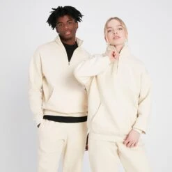 MP Top Für Ruhetage Mit 1/4-Reißverschluss – Ecru