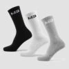MP Damen Essentials Crew Socken (3er-Pack) – Schwarz/Weiß/Grau Meliert -Sportliche Kleidung Geschäft 13758283 1885009963042361 2