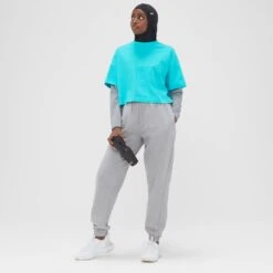 MP Damen Crop-T-Shirt – Intensives Türkis -Sportliche Kleidung Geschäft 13809298 1825029449027711