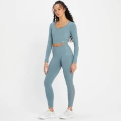 MP Damen Power Open Back Crop Top — Ozeanblau -Sportliche Kleidung Geschäft 13838169 1085007891567648