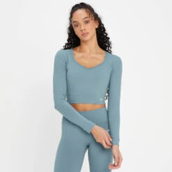 MP Damen Power Open Back Crop Top — Ozeanblau -Sportliche Kleidung Geschäft 13838169 1455007891370014 1