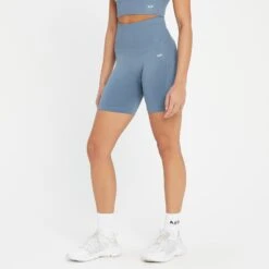 MP Damen Shape Nahtlose Radlerhose — Kieselblau