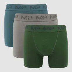 MP Herren Boxershorts (3er-Pack) Carbon/Rauchblau/Dunkelgrün