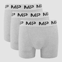MP Herren Boxershorts (3er-Pack) Hellgrau/Weiß