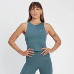 MP Women's Tempo Ultra Cropped Vest - Smoke Blue