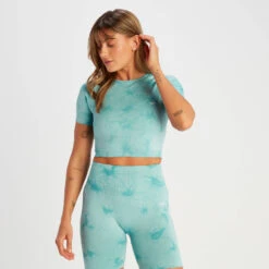 MP Shape Nahtloses Crop-Top Für Damen - Lagunenblau -Sportliche Kleidung Geschäft 14009000 1975056651900038 1