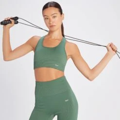 MP Damen Tempo Rib Nahtloser BH – Sanftes Kiefergrün