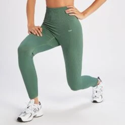 MP Damen Tempo Rib Nahtlose Leggings – Sanftes Kiefergrün -Sportliche Kleidung Geschäft 14021639 1585068022347359