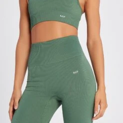 MP Damen Tempo Rib Nahtlose Leggings – Sanftes Kiefergrün -Sportliche Kleidung Geschäft 14021639 5215068022279703
