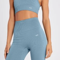 MP Damen Tempo Rib Nahtlose Leggings – Graphitblau -Sportliche Kleidung Geschäft 14021655 9225074475556756