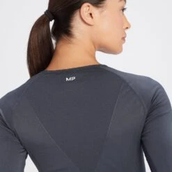 MP Women's Shape Seamless Long Sleeve Crop Top - Graphite -Sportliche Kleidung Geschäft 14288935 1355068763971320